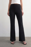 Stone-Embroidered Modal Flare Trousers
