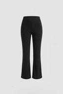Stone-Embroidered Modal Flare Trousers