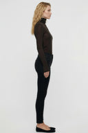 Taş Detaylı Yüksek Bel Likralı Kot Pantolon