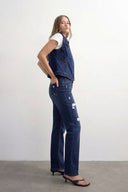 Embroidered Detailed Denim Vest